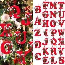 1件裝聖誕壓克力字母吊飾 - Merry Christmas，附聖誕帽設計，適用於聖誕樹、節日派對裝飾與居家裝飾，聖誕房間裝飾 - 紅色 - 查看 3