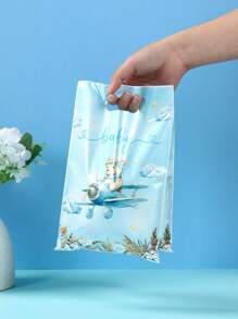 10/24/50 Stücke, Blaue Bär Baby-Shower Geschenkverpackung Taschen, süßes blaues Bär Muster Gender Reveal Party Geschenk Dekorationstaschen Süßigkeitstüten, Baby Dekorative Geschenkverpackung Zubehör, Baby-Shower Party Tischdekoration Zubehör, Neugeborenen Baby 1. Geburtstag Party Süßigkeitentüte, Baby-Shower Dekoration, Gender Reveal Dekoration, Baby-Shower Geschenk