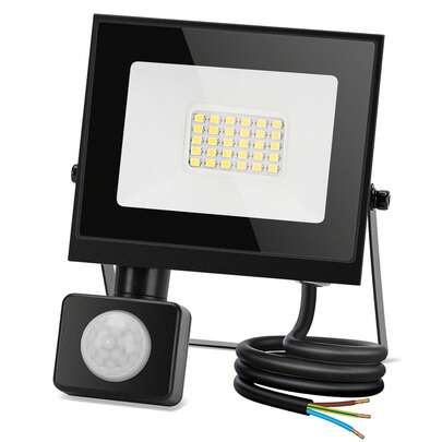 Aigostar Foco LED con Sensor Movimiento 20W,1650LM Super Brillo Focos LED Exterior IP65 Impermeable,Blanco Frío 6500K Proyector Led Exterior,Perfectas para Jardín, Garaje, Patio, etc.