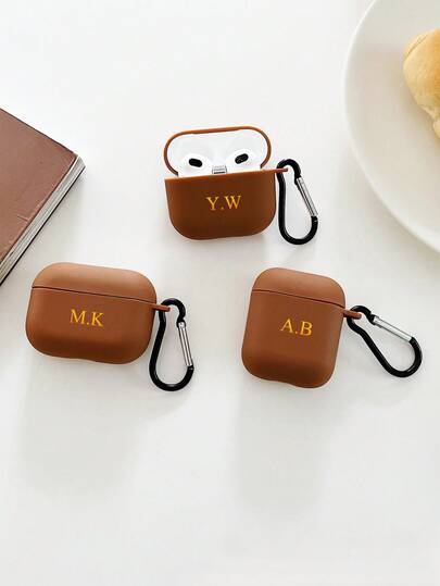 1pc Personalized Minimalist Matte Solid Color Bluetooth Earphone Protective Case, Fashionable Customized Bluetooth Earphone Cover With 1 Earphone Hook, Suitable For Phones & Accessories, Seasonal Selection, Stylish Personalized Phone Case, Gift For Boyfriend, Girlfriend, Family, Friends, Grandparents, Couples, Anniversary, Birthday