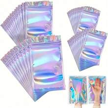50/5 túi nhôm dán kín bằng nhựa màu sắc dễ thương, túi hologram, túi bán lẻ trang sức tái sử dụng, phù hợp để bảo quản thực phẩm, trang sức, kinh doanh nhỏ, đóng gói quà tặng, Giáng sinh, túi quà tặng hologram laser nhỏ, với thiết kế tự dán kín hologram laser, phù hợp cho trang sức, túi đóng gói quà tặng và túi mẫu có cửa sổ phía trước, túi tự dán kín, túi quà tặng ngày lễ, phù hợp cho Giáng sinh, Halloween, Lễ Tạ ơn, Ngày lễ Tình nhân, Đám cưới - màu sắc - Xem 12