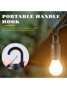 4-Pack Solar Rechargeable Hooked Camping Light, LED Solar Tent Lights Battery Powered With Clip Hook, Portable Outdoor Waterproof Emergency Light Bulb For Hiking, Camping, Fishing - Yellow Light - View 7