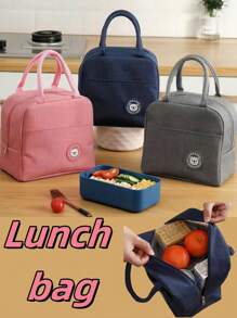 1pc Portable Lunch Bag Waterproof Thermal Insulated Lunch Box Bento Pouch Dinner Insulation Bag Student Thickened Cute Lunch Fruit Bag ; School Stuff Bag For School Work Lunch Bag For Women Cooler Bag