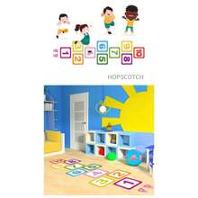 Set de 10 pegatinas de suelo a cuadros brillantes - Impermeables, autoadhesivas, removibles, fáciles de limpiar - Adecuadas para castillos inflables y decoración del hogar - Multicolor - Ver 9