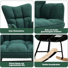 HaiYiZuhause Rocking Chair Modern Chair With High Back Soft Relaxing Chair And Relaxing Chair For Living Room Bedroom And Reading Room Rocking Chair Cream White