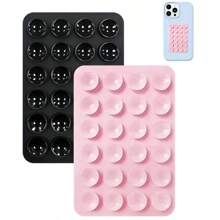 4pcs/Set Silicone Suction Cup Phone Holder, Waterproof Sticky Base Fit Most Phones, Selfie Video Universal Finger Grip, Black/White/Purple/Orange Colors; 2pcs/Set Black-Pink/White Colors