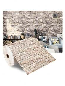 10m/5m/1m 3D Country Style Brick Wallpaper, Waterproof Self-Adhesive, Easy To Install And Clean, Suitable For Living Room, Kitchen, Bedroom, Home And Dormitory Furniture Decoration - Multicolor - View 7