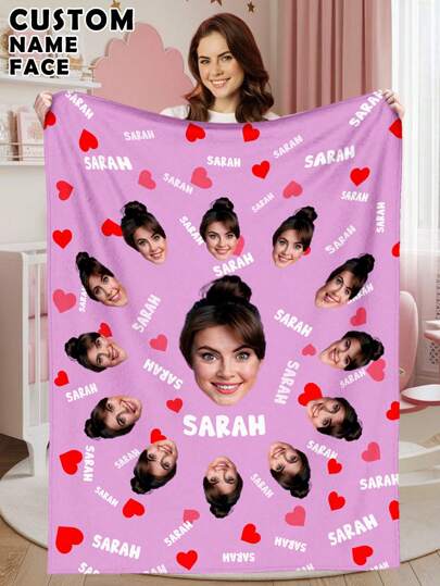 1pc Customized Photo Blanket , Personalized Photo Blanket , Personalized Photo Memory Blanket, Blanket Use For Bedding/Sofa/Indoor/Outdoor, Customized Christmas Gifts ,Friend Gift, Family Gift, Birthday Gifts, Wedding Gifts, Gift For Friend, Gift For Her,Gift For Girlfriend, Gift For Mom/Dad