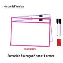 BELLKIDS 6/12 Transparent Double-Sided Erasable Dry Erase Bags With 8-Color Pens, Hanging Writing File Bags, Colored Graffiti And Painting Bags, PVC Storage Bags, Literacy Games, Interactive Props, Perfect For Classrooms, Families, Student Stationery, And Teaching Tools.