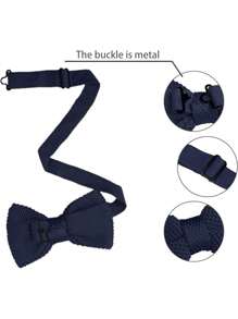 Children's Fashionable Knitted Double-Layer Bow Tie, Boys Girls Flower Girl Formal Wear British Style Baby Bow Tie, Suitable For 3-16 Years Old Kids To Wear For Performance, Wedding, Party, Daily