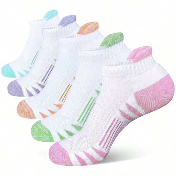 5/10/15Pair-Women Ankle Anti-Blister Thick Cushioned Wicking Odor Resist Athletic Running Socks/Suitable For Daily Leisure, Running, And Cycling