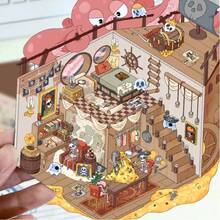 SCXXBSW 10 Styles Of Cartoon Scenery-Creating Stickers - 3D Cabins In A Miniature World, Stress-Relieving DIY Scenes, Parent-Child Interactive Handcraft Stickers, Children's Educational Stickers - Tweezers Included - Multicolor - View 10