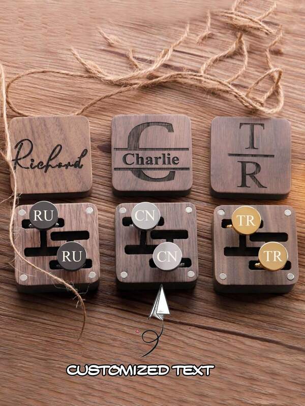 Personalized Custom Text, Groomsman Cufflinks, Groomsman Gift, Father's Day Gift, Valentine's Day Gift, Birthday Gift, Personalized Men's Cufflinks, Groomsman Gift, Groomsman Proposal, Custom Tie Clip Set
