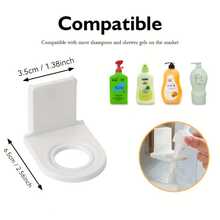10/8/6/4/2/1 قطعة حامل شامبو وجل الاستحمام لاصق على الحائط - خطاف بلاستيك PVC بدون ثقب، تصميم حديث موفر للمساحة لتنظيم الحمام، يحمل عدة زجاجات (أبيض)، حل موفر للمساحة، منظم بسيط، تركيب لاصق، خطاف لاصق، رفوف حمام مثبتة على الحائط بدون ثقب للحمامات الصغيرة، اكسسوارات حمام، أدوات حمام
