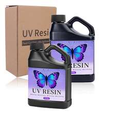 1000g/500g UV 树脂套装，带升级版压泵，无味透明 UV 环氧树脂快速硬化，珠宝制作手工 DIY 工艺涂层 - 彩色 - 查看 12