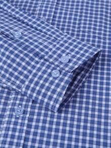 Luxury Wingtip Collar Dress Shirt For Groom, Stretch Comfort Fit, Wrinkle-Free & Breathable Fabric, Self-Tie Bow Tie, Black Tie Wedding & Gala Essentials - Màu xanh đậm và trắng - Xem 5