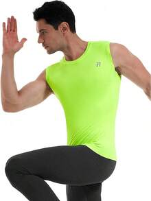 GYHSRunhit Sleeveless Compression Shirt Men Top Athletic Muscle Shirts Men - 黃色 - 查看 6