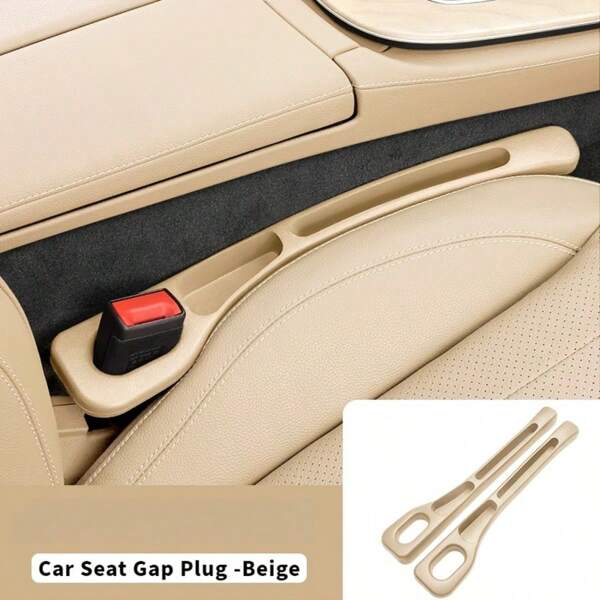 2 piezas Relleno para espacio entre asiento de coche, organizador de grieta lateral, bandeja de almacenamiento para grieta del asiento, diseño de almacenamiento de doble cara, apto para guardar artículos pequeños, disponible en negro, marrón, beige, se ajusta a la mayoría de vehículos