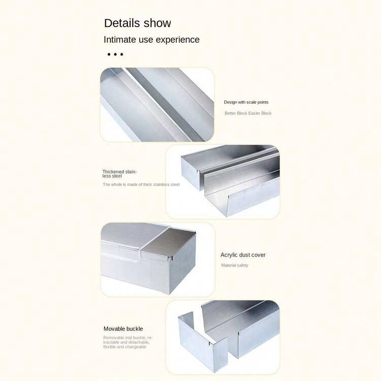 提拉米苏模具 长方形不锈钢盒子蛋糕胚长托盘蛋糕模具 - 彩色 - 查看 10