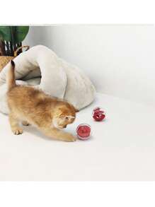 1 pieza Dispensador de comida en forma de bola espiral, juguete interactivo de alimentación lenta para gatos