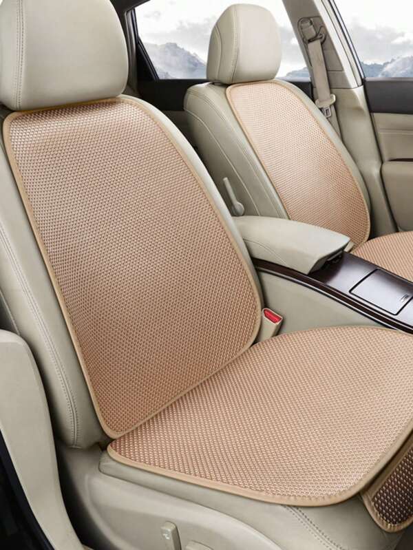 1 Set Single Seat With Backrest + Headrest, Universal Car Seat Cushion, PU Leather Material, Seasonal Diamond Embroidered Anti-Slip Seat Pad, Exquisite Car Interior Accessories Suitable For All Vehicle Models
