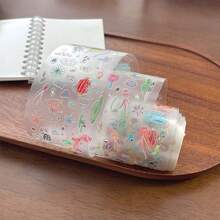 4 Rolls Of Stickers, Abstract Nose Decor, Seasonal Scenery, Transparent Aesthetic Scrapbooking Supplies