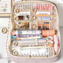 1 件大容量学生铅笔盒，多功能分类文具收纳袋，学校用品 - 多色 - 查看 15