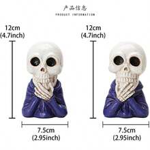 1 Stück Halloween gruselige Harz Deko lachender Schädel Ornament, unheimliche Atmosphäre Feier Dekoration Geschenk, Vintage Stil, geeignet für Spiele, Malerei, Küche, DIY, Abschluss, Büro, Möbel für Zuhause