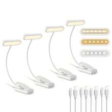 Yogle LED Clip-On Leselicht, 3 Farbtemperatur-Modi und 5 Helligkeitseinstellungen, USB-Aufladung, stufenlos dimmbar mit 360° flexiblem Leseleuchte, tragbare Clip-On Leuchte für Büro, Nachtlektüre