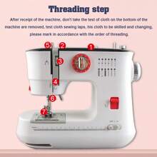 Compact 12-Stitch Electric Sewing Machine With Double Thread & Foot Pedal - UK Plug - UK Plug(220-240V) - View 12