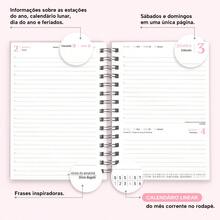 iscool Agenda 2026 Plus Monograma Floral Letra Inicial N - Branco e Rosa - Visão 4