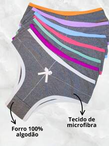 Kit Calcinhas Plus Size Cós Alto Pós Parto Microfibra - Ana Plus