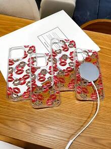 Leopard Lip Print Pattern Premium Magnetic Phone Case For Compatible With IPhone 16e/16/15/14/13/12/11/ProMax/Pro/Plus/XSMax/XS/X, For Compatible With Samsung Galaxy S22/S23/S24/S25/Plus/FE/Edge/Ultra,Fashion Female Summer Unique Cases Transparent Shockproof Anti-Drop Ultra-Thin Design Acrylic+Tpu Hard Back Non-Yellowing Clear Protection Cover Men Casing Girl Women Ultimate Protective Fundas Para Protectores De Celulares Accessories Friend Gift Aesthetic Protector Forro De Teléfono - 無色 - 查看 4