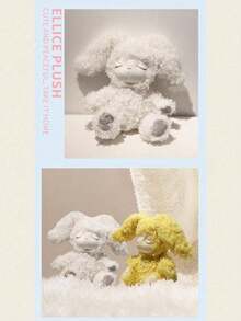 Hasbro Elyce 小兔子 – 25厘米可坐毛绒玩具，卷曲羔羊毛 | 生日或返校礼物之选