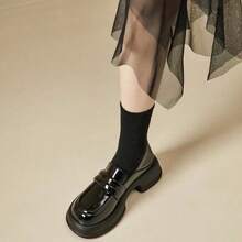 Women Loafers Shoes - Glossy Black - View 4