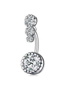 1 chiếc khuyên rốn bằng thép không gỉ 16G, khuyên rốn dễ thương. - Nhiều màu - Xem 9