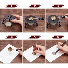 New1  Letter L Wax Seal Stamp 25mm Vintage Alphabet Initial Sealing Wax Stamps Retro Removable Brass Head  Wooden Handle For Wedding Invitations Envelope Thanksgiving Christmas Halloween Party - 影像顏色 - 查看 7