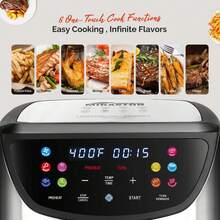 YMS 8.5QT Air Fryer, 1500W New Large Capacity Suitable For 5-6 People, Smart Touch Screen For Easy Operation With 10 Preset Functions, Non-Stick Coating For Easy Cleaning, Kitchen Accessories, Toaster Oven, Deep Fryer, Kitchen, Air Fryers - US A Type Plug(110-127V) - View 3
