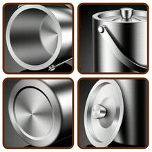 2 件套不锈钢冰桶和冰夹套装，70/105 盎司双层隔热不锈钢冰桶，冰块储存容器，适用于酒吧、派对和露营