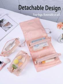 4-In-1 Detachable Hanging Cosmetic Bag, Travel Toiletry Bag, Makeup Organizer, Bathroom Accessories, Portable Makeup Bag, Waterproof Makeup Bag, Makeup Organizer, Makeup Stand, Makeup Bag, Makeup Organizer, Travel Essentials, School Supplies, Stationery Make Up Bag Makeup Pouch Wash Bag Cruise Essential Vacation Essentials For Men Women Travel Containers Holiday Essential Gifts For Women - Multicolor - View 6