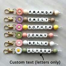 1pc Customized Daisy Silicone Keychain, Personalized Name Tag, Memorial Gift, Monogram, Multi-Functional, Practical, Lightweight, Minimalist, Business Casual, Commute, Cute, Kawaii, Vacation Vibe/Personalized Vacation, Customized, Customized Personalized Gift For Women, Crossbody Bag/Crossbody Bag, Travel Bag, Tote Bag, Ideal Gift For Girlfriend, Family, Friends, Women, Newcomers And Office Workers, Versatile, Large Capacity