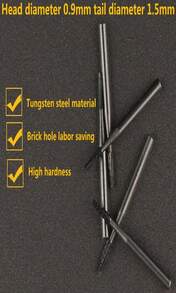 5pcs Windshield Repair Drill Bits, Automotive Windshield Crack Repair Carbide Tungsten Drill Bit For Glass Rock (Black)