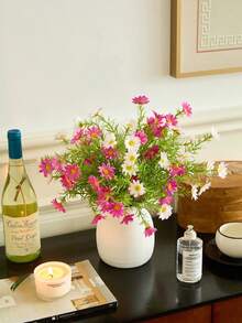 4 pièces Bouquet de fleurs artificielles de marguerite, décoration de fleurs factices pour le salon, la table à manger, le jardin, la fête - Multicolore - Voir 2