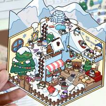 SCXXBSW 10 Styles Of Cartoon Scenery-Creating Stickers - 3D Cabins In A Miniature World, Stress-Relieving DIY Scenes, Parent-Child Interactive Handcraft Stickers, Children's Educational Stickers - Tweezers Included - Multicolor - View 12