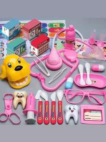 Conjunto de brinquedos de médico infantil, caixa de ferramentas médicas, conjunto de estetoscópio de enfermeira para meninos e meninas