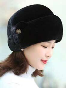 1 件女士针织帽，时尚耳罩式头带，舒适柔软宽松