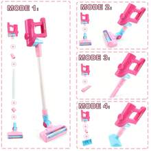 Kinder Staubsauger Spielzeug, 4 in 1 elektrisches Staubsauger Set zum Rollenspiel, Haushaltsreinigungsspielzeug mit Musik & Licht, Zusammenstellbares Lernspielzeug für Reinigung für Jungen Mädchen Geburtstagsgeschenk, einige Teile in Zufallsfarben
