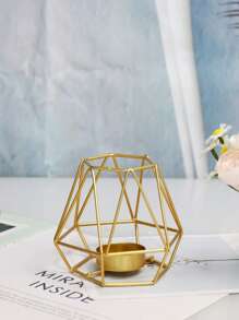 1PC/2pcs/3pcs Geometric Artificial Iron Metal Vertical Four Season Universal Candle Holder, Aromatherapy Candle Cup, Suitable For Outdoor Courtyard Decoration, Office Desktop Decoration, Aromatherapy Candle Cup, Room Atmosphere, Wedding, Family Gathering, Party, Confession And Dining Table Decoration, Home Dining Table Center Candlelight Dinner Decoration, Romantic Atmosphere Decoration, All Year Round Universal
