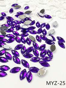 50 peças de strass acrílicos coloridos de 6*12 mm com 2 furos e parte traseira plana, roupas faça você mesmo, vestido de noiva, acessórios de vestuário