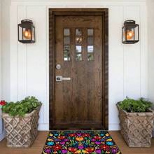 1pc Entrance Mat, Crystal Velvet, Anti-Slip, Garden Pattern Decorative Doormat For Bedroom, Hallway